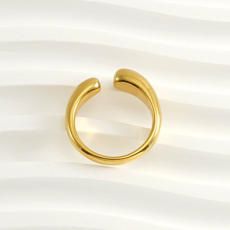 Venta al por mayor Anillos De Acero Inoxidable Ajustables Chapados En Oro